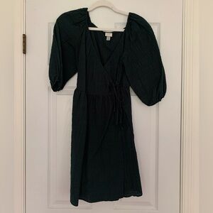 Target Dark Green Texture Wrap Dress